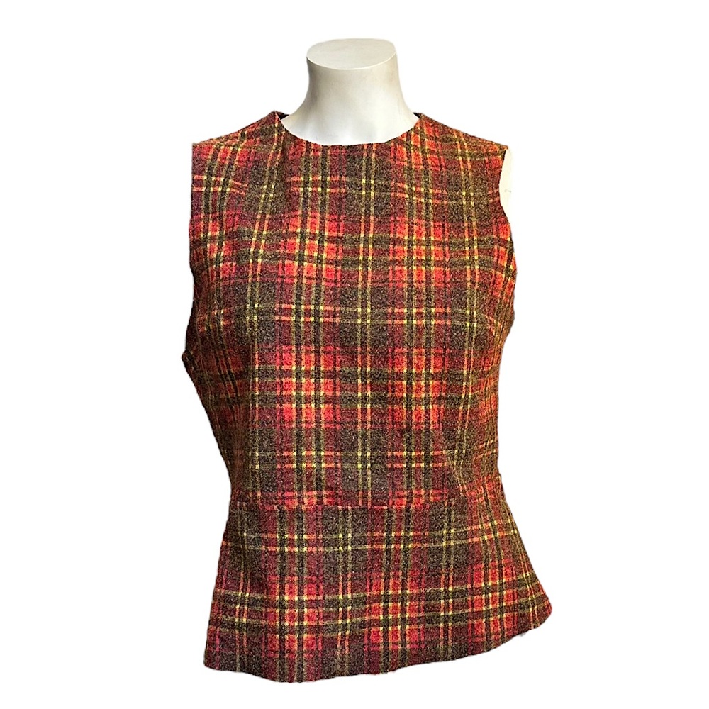 Zara Plaid Peplum Top, Size L